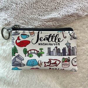Jakari Mini Zipper Pouch/Coin Purse with Key Ring-Seattle/Washington/Favorites